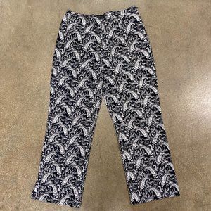 ALICE + OLIVIA High Waist Cropped Pants lightweight Black/White Print